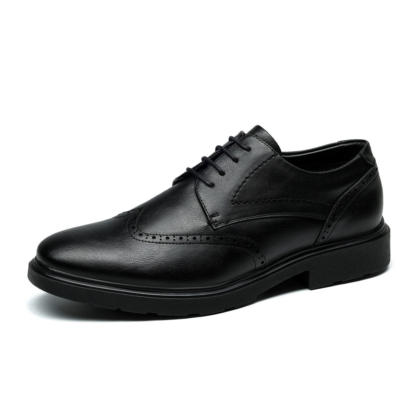 Matte black oxford shoes top